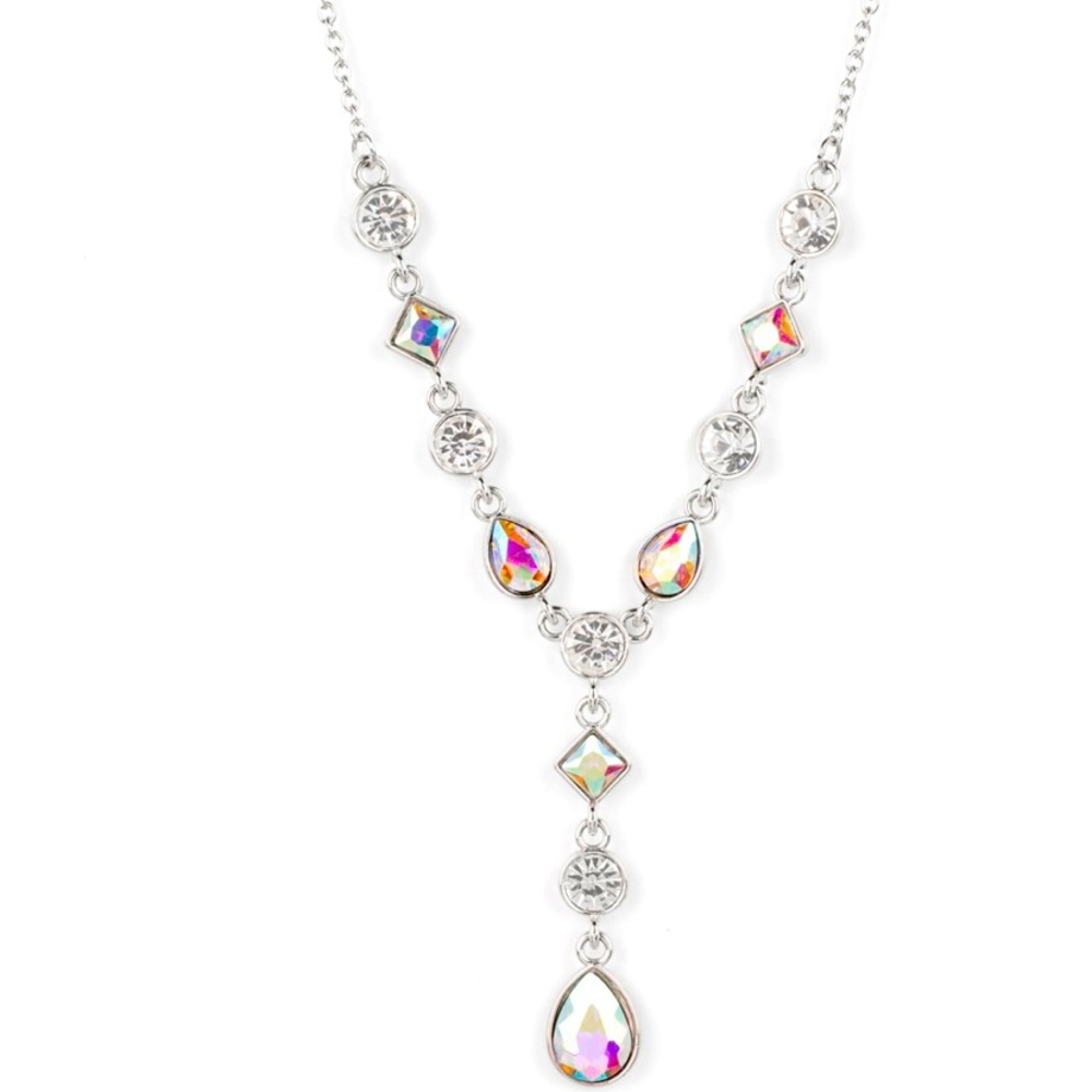 Y necklace with Iridescent stones